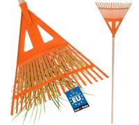 KOTARBAU® Rastrello foglie robusto 435 mm con Manico, Scopa per Foglie, Scopa a ventaglio, rastrello Giardino foglie, in plastica rastrelli olive