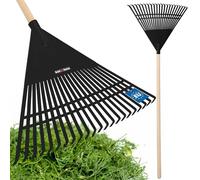 KOTARBAU® Rastrello per Foglie - Plastica - 55 cm - Celeste - Rastrello Giardino - con Manico - Rastrelli - per Foglie - Erba - Siepi Leggero - Resistente - Universale