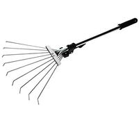 KOTARBAU® Robusta Scopa a Ventaglio 320 mm Rastrello con Manico in Metallo Regolabile 60-245 mm Mini rastrello Corto con 9 Denti Scopa per Foglie Utensili da Giardinaggio Accessori da Giardino