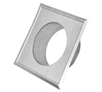 KOTARBAU® Rosetta per canna fumaria, Ø 100 mm, zincata, con flangia, tubo per stufa, 160 mm x 160 mm, copertura da parete argentata, rosetta decorativa per camino, rivestimento da parete