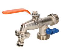 KOTARBAU® Rubinetto a doppia sfera con attacco per tubo da 3/4" e 1" come erogatore esterno