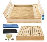 KOTARBAU® Sabbiera per Bambini con Coperchio, Legno di Pino, 100x100cm