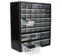 KOTARBAU® Scatola portaoggetti da officina con cassetti, numero di 42 scomparti, colore: nero