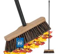 KOTARBAU® Scopa da Esterno - 27 cm - Marrone - Legno di Faggio - spazzolone per pavimenti - scopa industriale - per Esterni e Interni - Scopettone Industriale - con Manico in Metallo