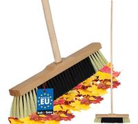 KOTARBAU® Scopa Da Esterno - Spazzolone per Pavimenti - 40 cm - Marrone - scopettone industriale - Scopa Industriale - per Esterni e Interni - con Manico in Legno