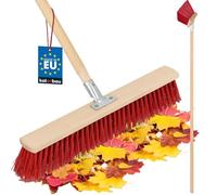 KOTARBAU® Scopa da Esterno - Spazzolone per Pavimenti Esterni - 55 cm - Scopettone Industriale - Scopa Giardino Esterno - con Manico - Legno - PVC