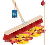 KOTARBAU® Scopa da Esterno - Spazzolone per Pavimenti Esterni - 65 cm - Scopettone Industriale - Scopa Giardino Esterno - con Manico - Legno - PVC