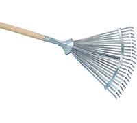 KOTARBAU® Scopa per Foglie 45 cm in Acciaio Rastrello con Manico in Legno 180 cm Utensili da Giardinaggio Accessori da Giardino