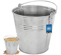KOTARBAU - Secchio in Zinco 10L con Manico Secchio Acciaio Zincato per Acqua Giardino Lavori di Costruzione Rifiuti e Cucina Diverse Capacità Secchio Metallo Secchio Muratore