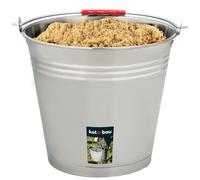 KOTARBAU® Secchio Metallo - Acciaio Inox - 12 L - Argento - Secchio per Cenere Camino - Robusto e Resistente alla Ruggine - per Cucina e Giardino