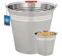 KOTARBAU® Secchio Metallo - Acciaio Inox - 16 L - Argento - Secchio per Cenere Camino - Robusto e Resistente alla Ruggine - per Cucina e Giardino