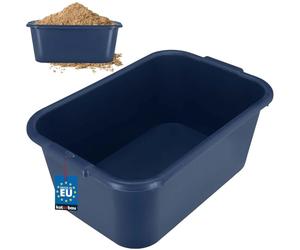 KOTARBAU® Secchio per malta rettangolare, 45 l, in plastica, blu scuro, per malta, per costruzione, secchio per malta, secchio da costruzione, secchio per malta rettangolare, vaso da muratore