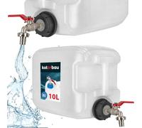 KOTARBAU® Serbatoio per acqua 10 litri Tanica con rubinetto in metallo, Plastica Bianca, Impermeabile, Igienico, Serbatoio per acqua potabile, Accessori per campeggio di sopravvivenza