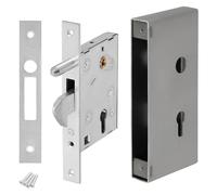 KOTARBAU® Serratura a gancio porta scorrevole F-60 serratura porta scorrevole serratura a gancio zincata piastra di chiusura anticorrosione per porta d'ingresso