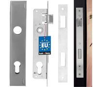 KOTARBAU® Serratura da infilare per porte in acciaio 90/20 mm + alloggiamento in acciaio zincato destro e sinistro, serratura per porta della camera da letto, serratura a cilindro profilato