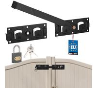 KOTARBAU® - Serratura per cancello da giardino a doppio battente, sinistra/destra, con lucchetto, nero