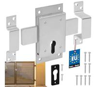 KOTARBAU® Serratura suplementare 160 mm a cilindro profilato serratura a vite serratura aggiuntiva serratura per porta serratura per garage suplementare catenaccio nottola chiusura zincata