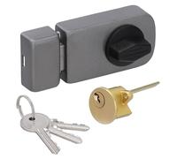 KOTARBAU® Serratura supplementare 60 mm Antracite a chiave singola con pulsante girevole manopola serratura Pomello serratura per porte serratura supplementare chiusura aggiuntiva catenaccio nottola
