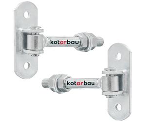 KOTARBAU® Set 2 Pezzi Cardini Per Cancello - Acciaio - 130 mm M16 - Argento - Cardine Regolabile per Cancello - Cerniera Zincata - Per Cancelli Da Giardino E Legno - Cerniere Portone Ferro