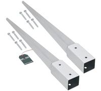 KOTARBAU® Set 2 Pezzi Supporto per Pali in Legno - da Infissione - 75 cm - Acciaio Zincato - Argento - 61 x 61 mm - Staffe per Pali in Legno - Robusta - Resistente