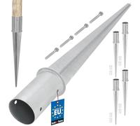 KOTARBAU® Set 4 Pezzi Supporti per Pali in Legno - ⌀ 80 mm - Supporto per Palo - Acciaio Zincato - Argento - Staffa per Pali in Legno - Supporto Palo Recinzione