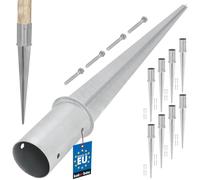 KOTARBAU® Set 8 Pezzi Supporti per Pali in Legno - ⌀ 80 mm - Supporto per Palo - Acciaio Zincato - Argento - Staffa per Pali in Legno - Supporto Palo Recinzione