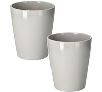 Kotarbau® - Set da 2 vasi da fiori in ceramica, per orchidee, altezza 150 mm, diametro 120 mm, colore grigio