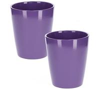 Kotarbau® - Set da 2 vasi da fiori in ceramica, per orchidee, altezza 150 mm, diametro 120 mm, colore viola