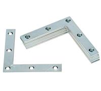 KOTARBAU Set di 10 Angoli 60 x 60 x 10 x 1,5 mm Connettore Angolare Piatto a Forma di L per Mobili per Finforzo Finestra Porte Strutture in Legno