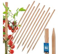 KOTARBAU® Set di 10 bastoncini per pomodori, 50 cm, pali in legno, picchetti per piante, supporto per piante in legno, per stabilizzare