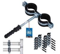 KOTARBAU Set di 10 fascette doppie per tubi da 3/4", con inserto in gomma, antivibrazione, fascetta per tubi a vite, supporto per condotti di ventilazione