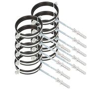 Kotarbau® Set di 10 fascette stringitubo da 10 cm, con inserto in gomma antivibrazione, morsetti per tubi a vite, supporto per canali, tubi tondi, canali di ventilazione