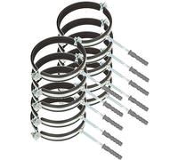 Kotarbau® Set di 10 fascette stringitubo da 15 cm, con inserto in gomma antivibrazione, morsetti per tubi a vite, supporto per canali, tubi tondi, canali di ventilazione