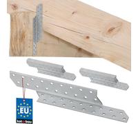 KOTARBAU® Set di 12 ancoraggi per travi, a sinistra, 25 x 3,5 cm, in acciaio zincato, per travi, per rinforzare strutture in legno