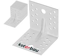 KOTARBAU Set di 12 connettori angolari 80 x 80 x 80 mm, in acciaio zincato a caldo, angolo angolare con bordo, angolo in metallo, angolo di 90 gradi, angolo di costruzione