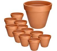 Kotarbau® Set di 12 vasi in terracotta con bordo 7 cm, per interni ed esterni, vaso per piante, per balcone o giardino, ceramica non smaltata