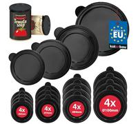 KOTARBAU Set di 16 pezzi - coperchio per lattine - 100/84/73/65 mm - tappo per lattine - coperchio in latta - tappo - tappo per lattina