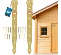 KOTARBAU® Set di 2 cerniere per porta da 300 mm, zincate, cerniere a croce, cerniere decorative, colore giallo, antiruggine