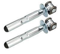 KOTARBAU® Set di 2 cerniere regolabili per cancello con ancoraggio + rosetta, ideali per carichi pesanti, tassello chimico, zincato, M16, Ø 21 mm