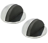 KOTARBAU® Set di 2 fermaporta con gommini per porte, autoadesivi cromati