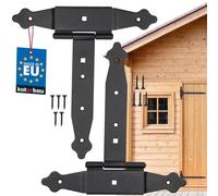 KOTARBAU® Set di 2 ganci a croce da 200 mm, con cerniera a T, rivestimento in polvere