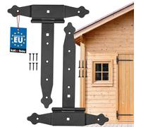 KOTARBAU® Set di 2 ganci a croce da 250 mm, con cerniera a T, rivestimento in polvere