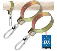 KOTARBAU® Set di 2 Ganci Altalena 120 mm Rotondo Morsetto Moschettone per Altalena Giardino Gancio Amaca Sospesa Ganci per Altalena da Esterno Ganci in Acciaio Zincato Dorato