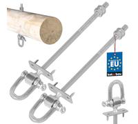 KOTARBAU® - Set di 2 ganci di sicurezza per altalena M10 x 190 mm con grillo e bulloni per le travi, fissaggio a bulloni, filettatura zincata