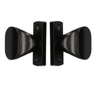 KOTARBAU® Set di 2 pomelli da 65 mm, colore nero, con targhetta corta per cilindri profilati per cancelli e porte