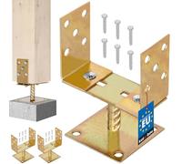 KOTARBAU® Set di 2 supporti a U da avvitare, 0 - 160 mm, per pali in legno zincato, da avvitare, piedini di sostegno a terra, supporto regolabile in altezza, larghezza regolabile