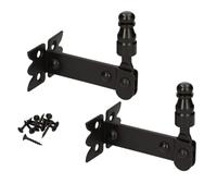 KOTARBAU® Set di 2 supporti per finestra da 68 mm, da avvitare, per finestra e finestre, verniciati a polvere, colore nero e acciaio