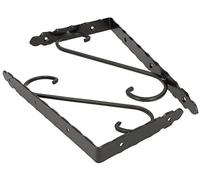 KOTARBAU® - Set di 2 supporti per mensole, 30 x 15 cm, colore: Nero anticato