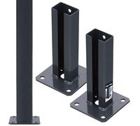 KOTARBAU® Set di 2 supporti per pali da 60 x 40 mm, piastra di tassello con base per recinzione, zincata e verniciata a polvere, per pali di supporto a doppia asta da avvitare