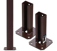 KOTARBAU® Set di 2 supporti per pali da 60 x 40 mm, piastra di tassello con base per recinzione, zincata e verniciata a polvere, per pali di supporto a doppia asta da avvitare